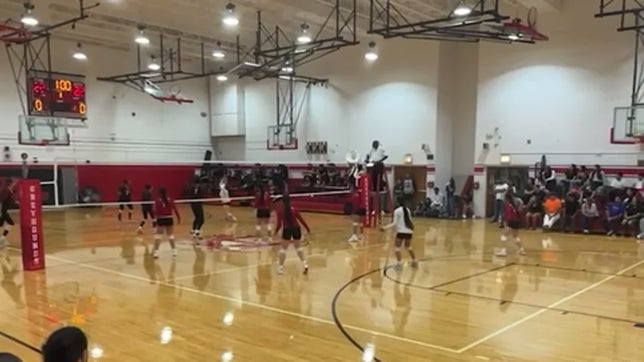 Right side back row: amazing dig picked up from a hard driven ball.