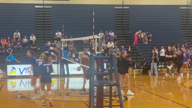 Warm ups & a game highlight vs NBE, 1st home game as FR. 9 kills.
