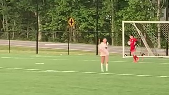 GK Griffin Coward bats down a shot during Franklin Academy's 9-0 win at Falls Lake. The Patriot defense has now notched 9 shutouts in 15 games, including 8 straight in conference play.