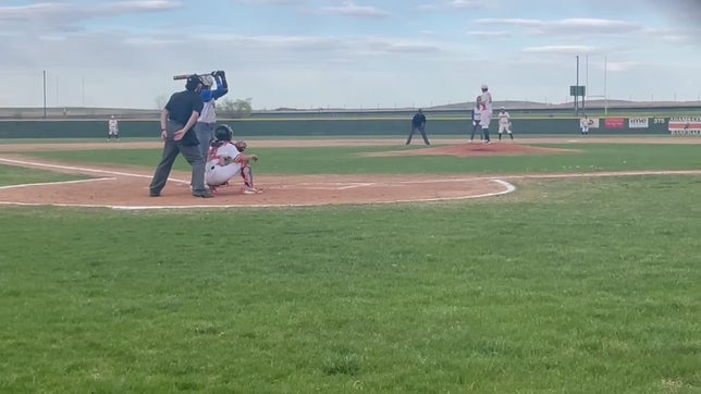 He hits a ball and goes to second.