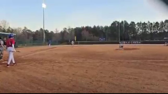 Aydan Smith throws out the runner trying to steal second
