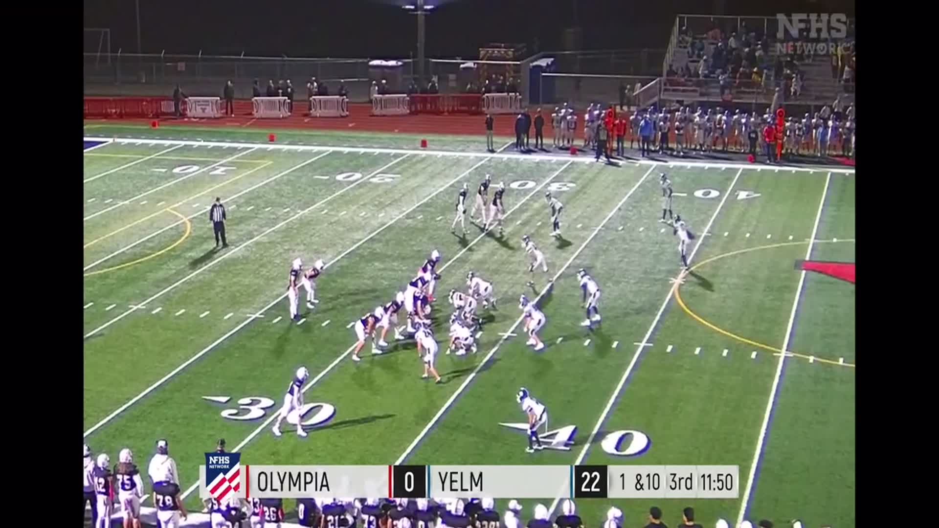 3rd quarter YELM #22 Ethan Owens for a 13 Yard rush for a first down