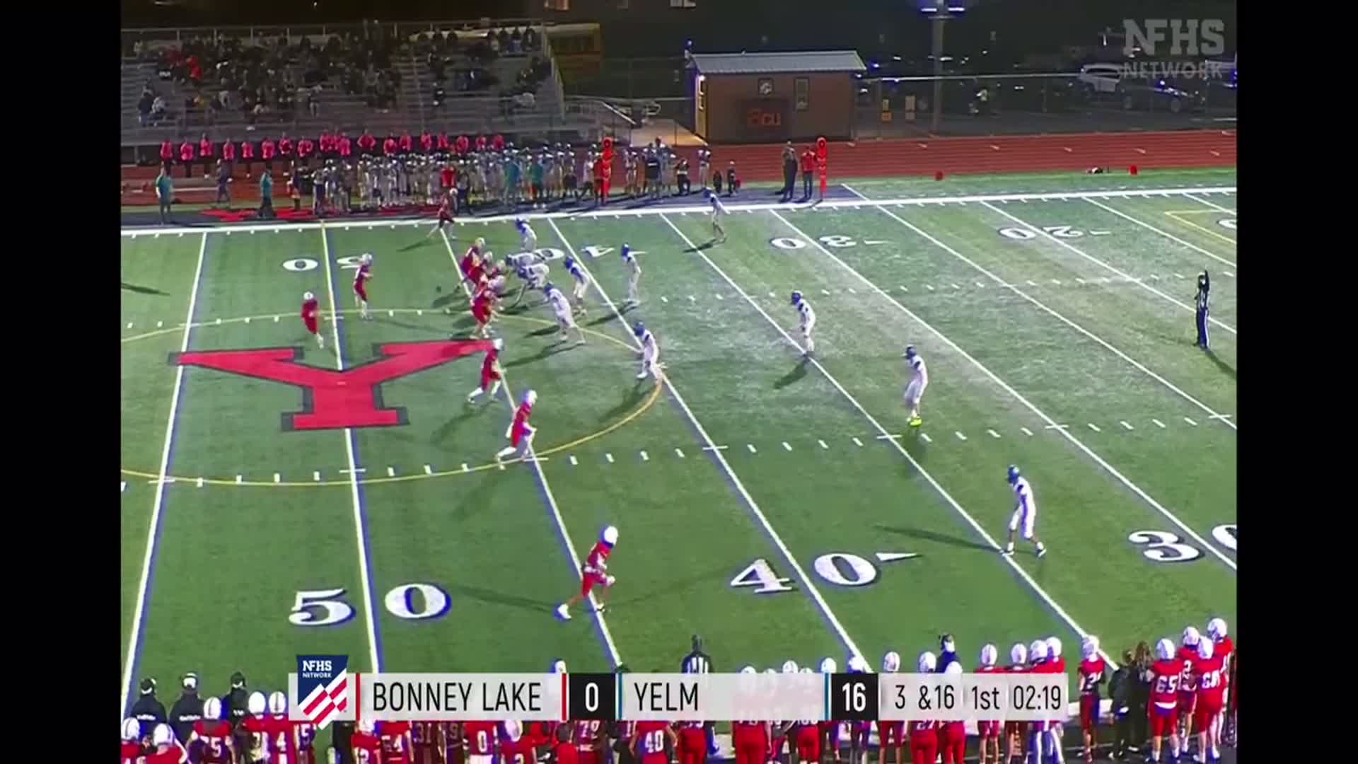 1st quarter YELM #10 Parker Myers to #14 Jameson Patin for a 44 Yard Touchdown pass