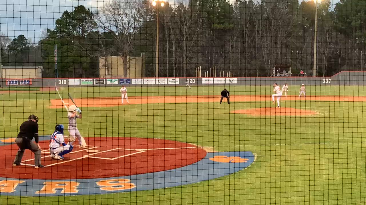 Freshman Giles Boles #3 goes 2-2 with single and double in loss vs Cougars JV.