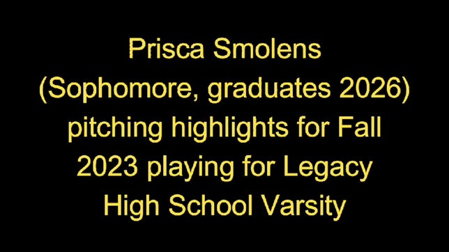 Highlights of high school season pitching for Legacy
