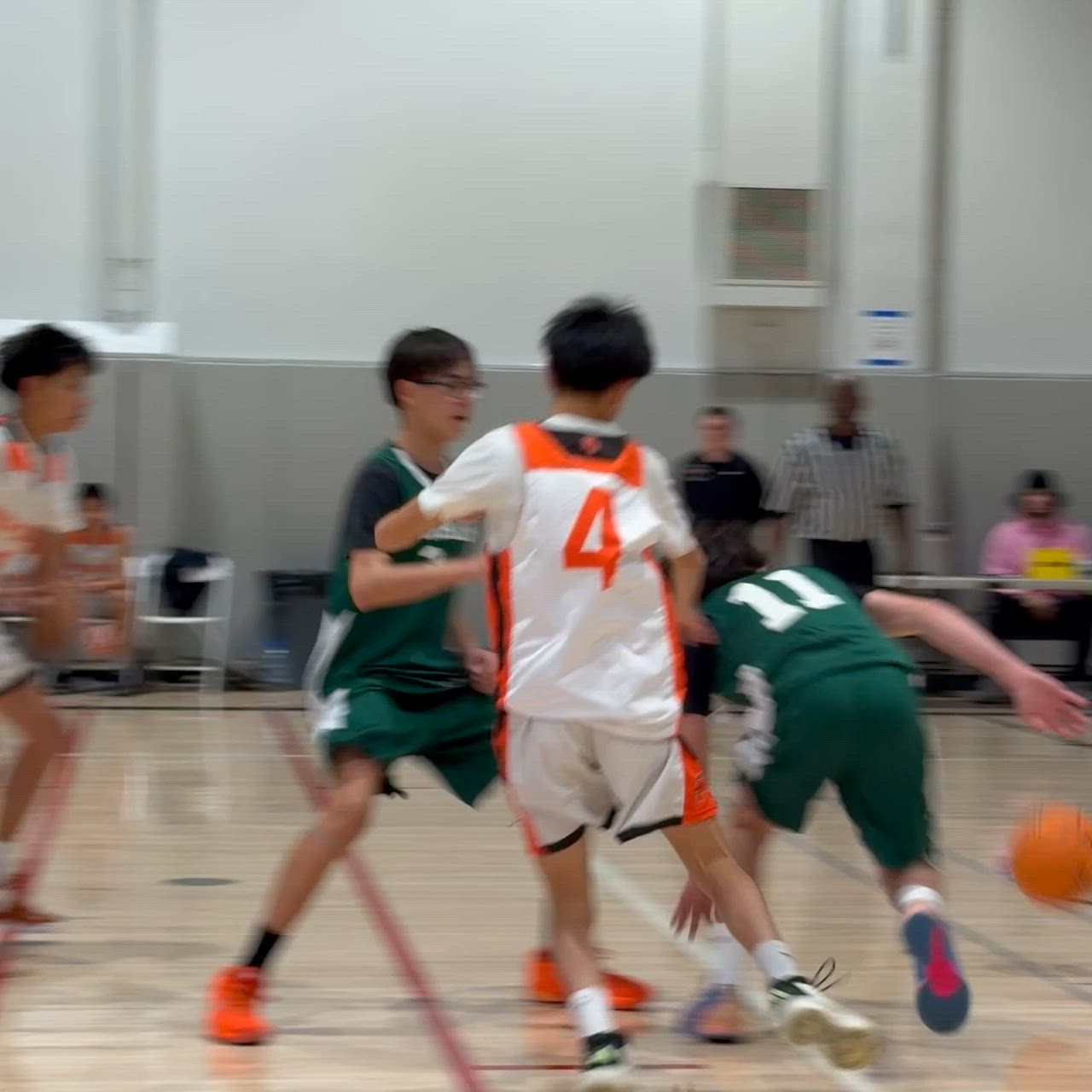 Abel Arana (3) drive to the basket for a reverse layup.