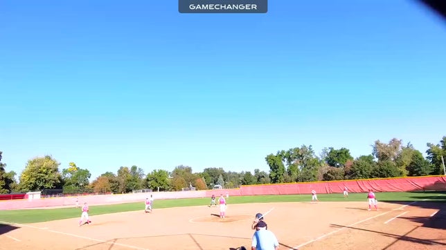 Hailey catches line out at 2nd, flips to SS for the double play.