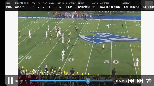 19yd reception