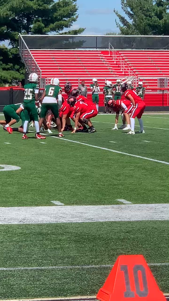 Chase Marsh breaking tackles and working for a EC touchdown. .
