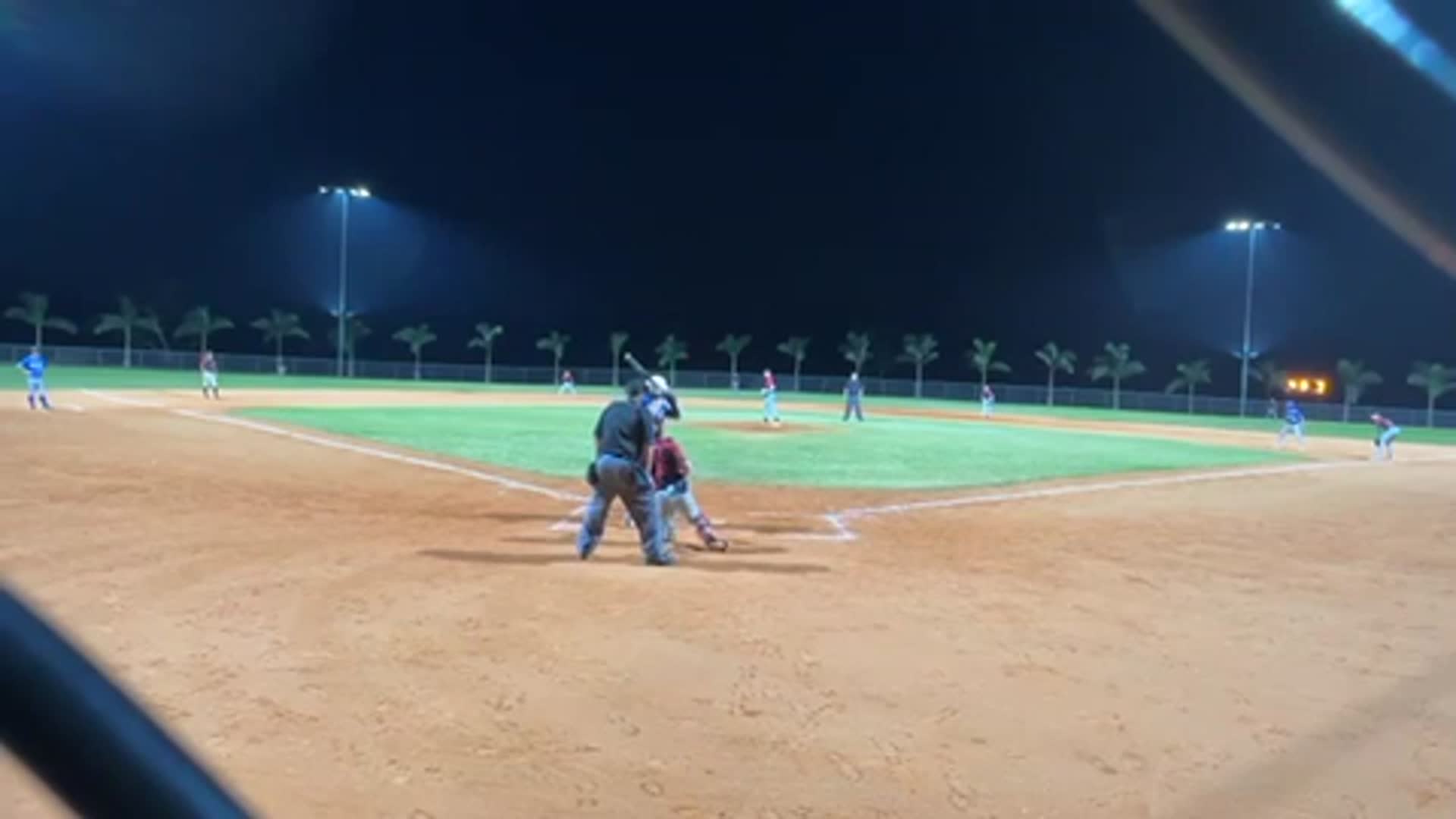 Vincent Hernandez hits a double up the middle to drive in a run