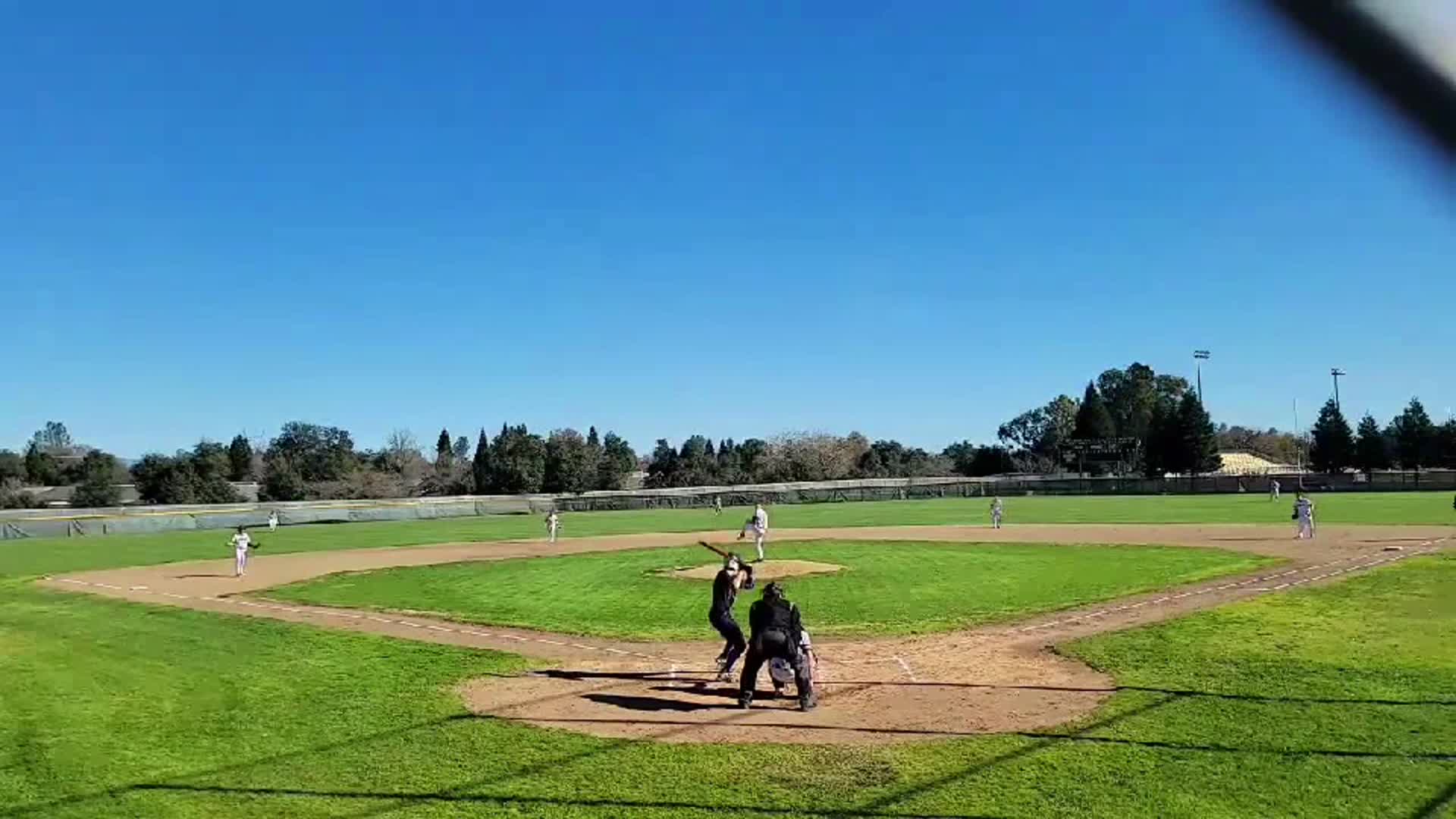 White triples on a fly ball to center.