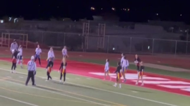 Got a flag but referee's waved it off. Ended up getting a touchdown
