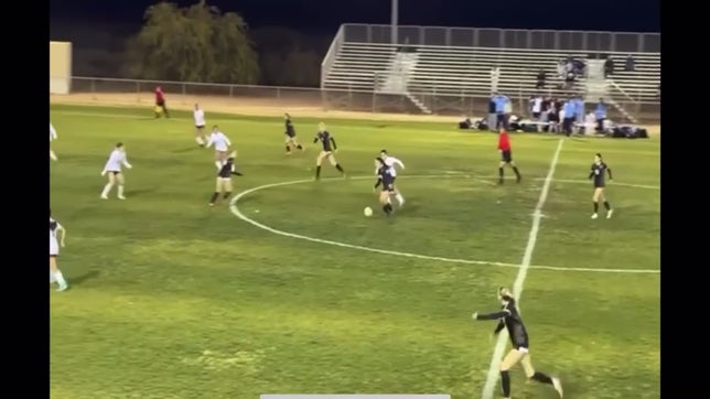 Perfect cross from Riley Rodriguez to Charlie Daft 20 seconds into start of game against Rancho Mirage, smoking!!!