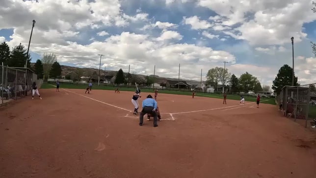 Home Run over left field fence in the bottom of the first 3rd inning