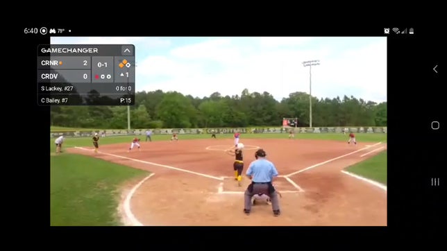 Cam Double Play from left field