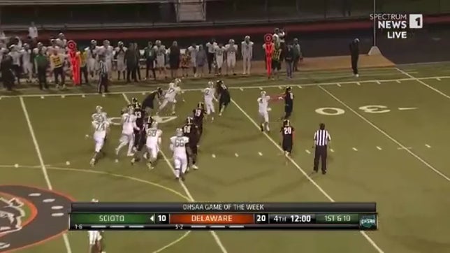 Televised game between Dublin Scioto and Delaware Hayes on Oct 11, 2024. Jack started the 4th qtr with this 42 yard TD run.