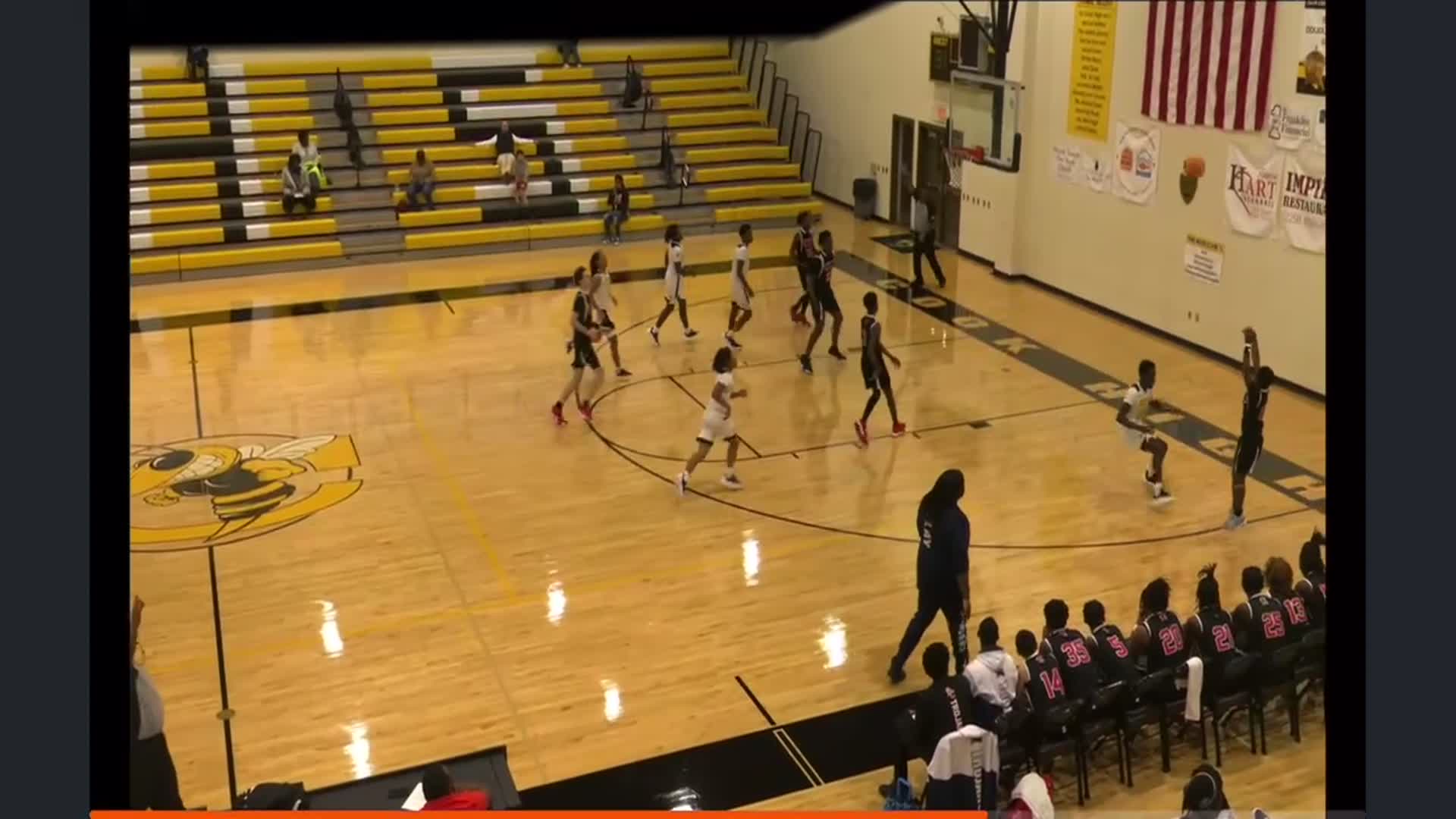 Jaylen Butts with the three