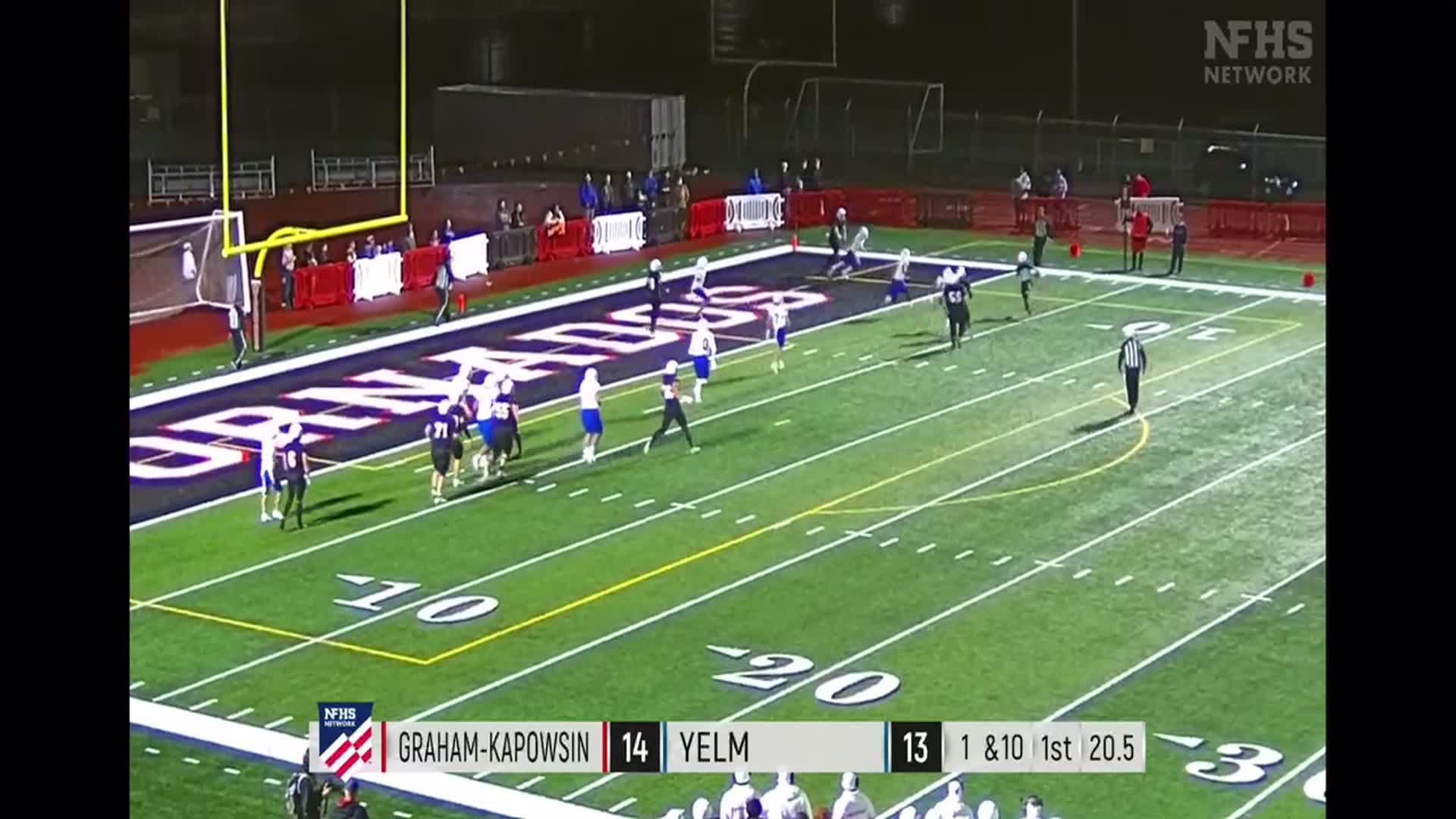 1st quarter YELM #10 Parker Myers for the 2 point conversion with the QB keeper