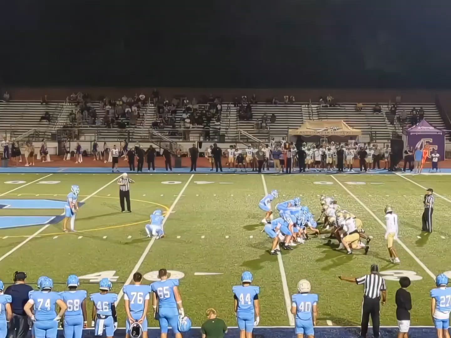 Cambridge kicker Leo Attard drills a 50 yarder at the half
