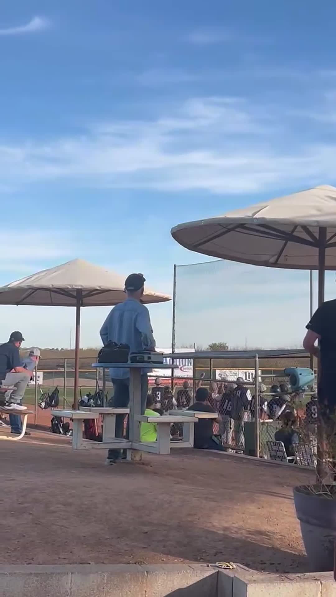 Ball hit to deep right center field for a solo shot