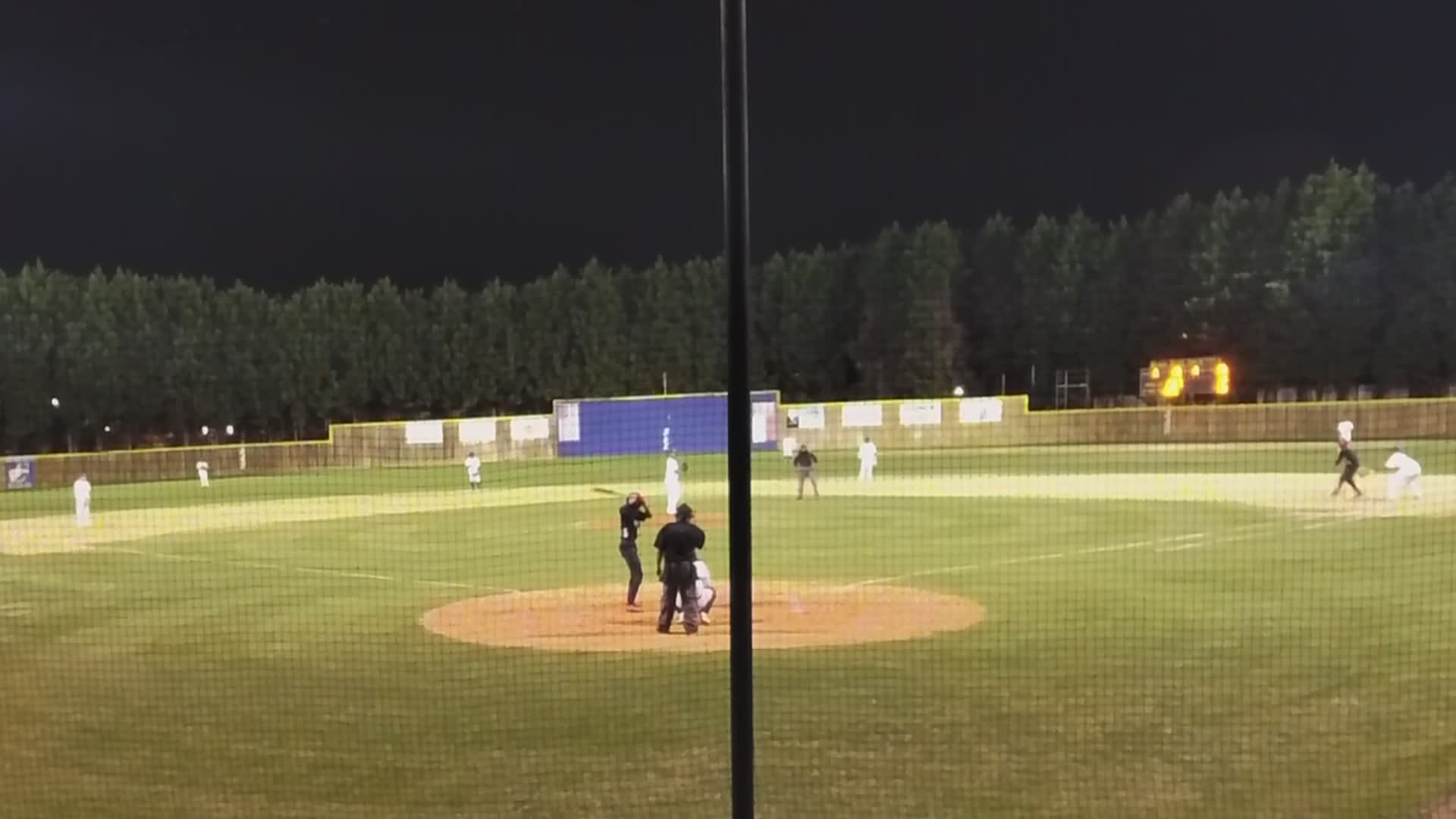 Left field shot to the wall