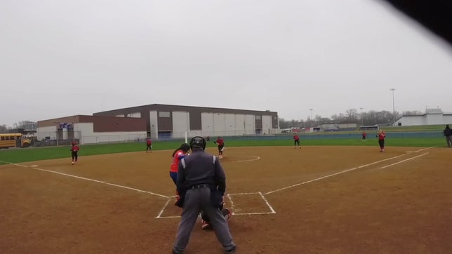 Sophia Hollis hits a home run as lead off hitter