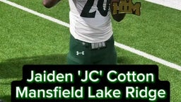 Jaiden 'JC' Cotton 27' RB | 155 Rushing | 27 Receiving | 2 TDs for the Lake Ridge 40 - Haltom 27 Win!!!