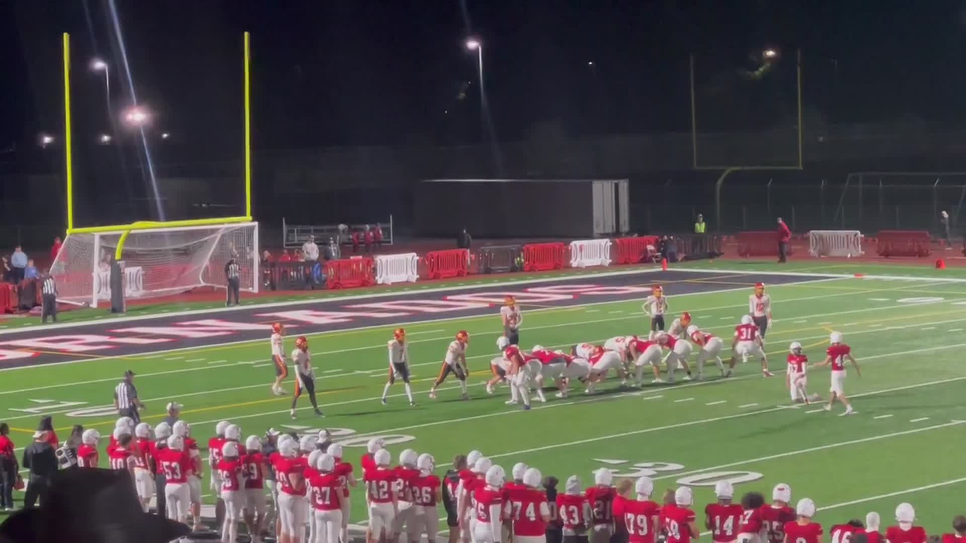 YELM #49 Sterling Temple with time expiring kicks a 32 yard field goal at the end of the half