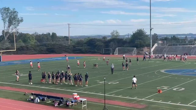 QB Katelyn Maley #24 with a 16 yard TD pass to WR Baylee Buell #22 for 6 points.