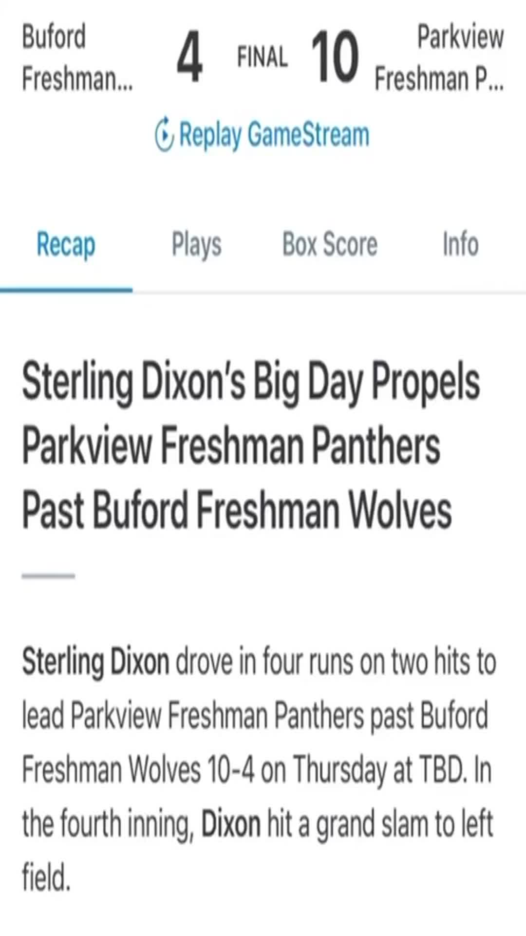 Parkview vs Buford