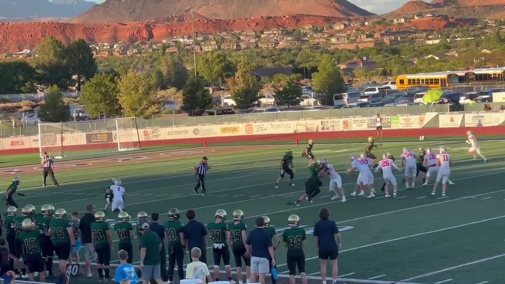 Pass to Warriors #7 Trey Vaughn for a gain in yards