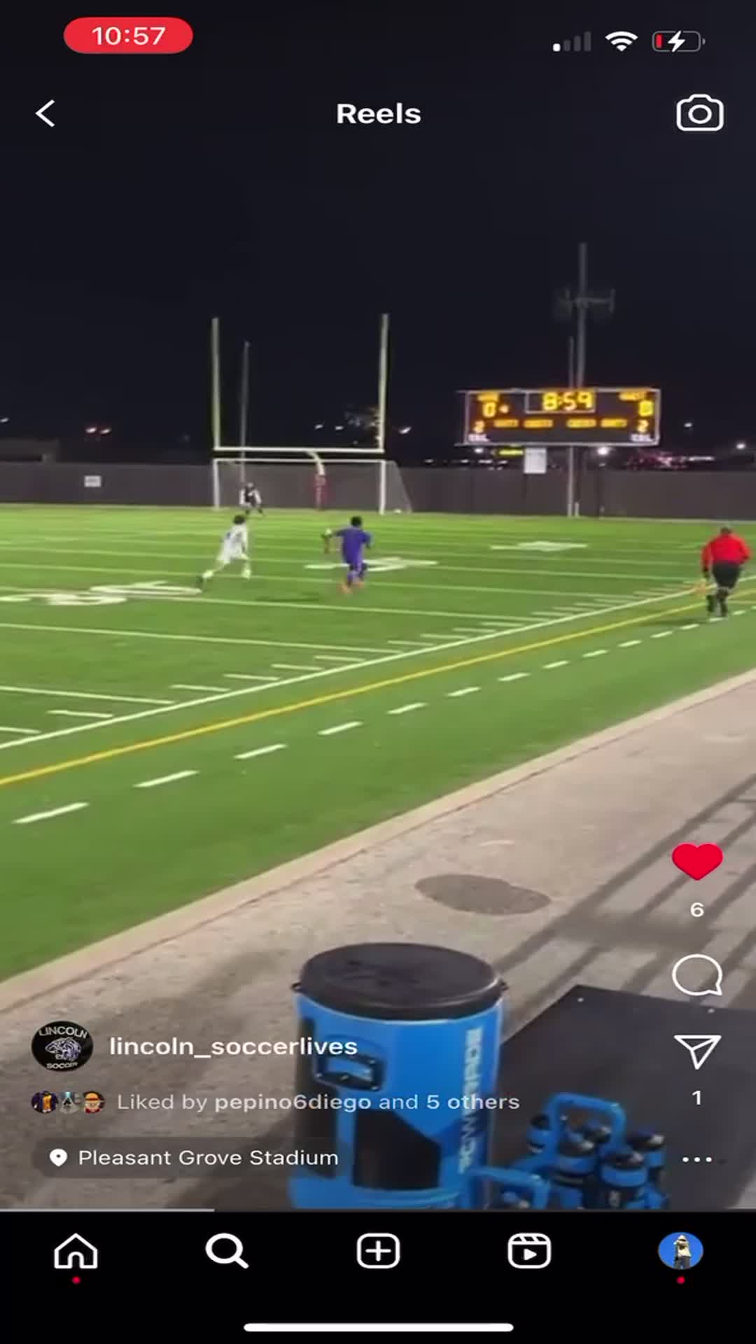 1st goal from Lincoln vs Carter