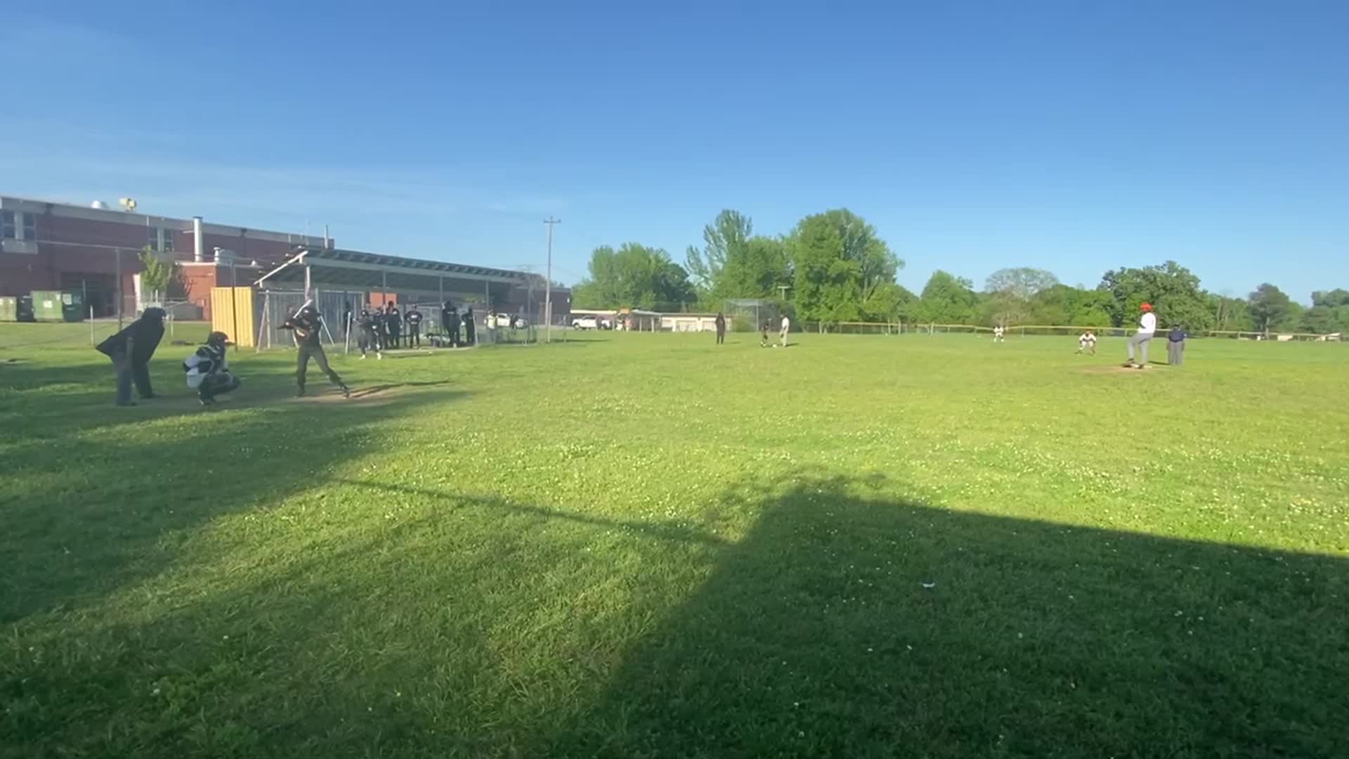 Ball hit to ss out at first