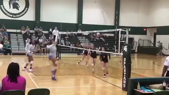 Luna finishes slide play for the point