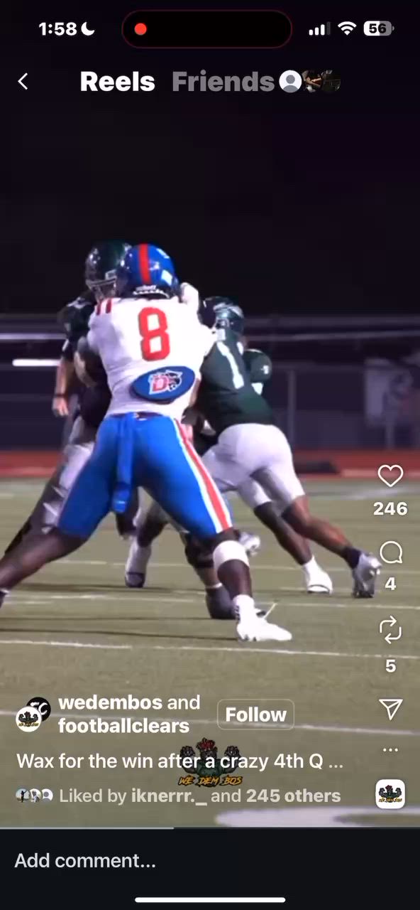 Forced fumble against Waxahachie