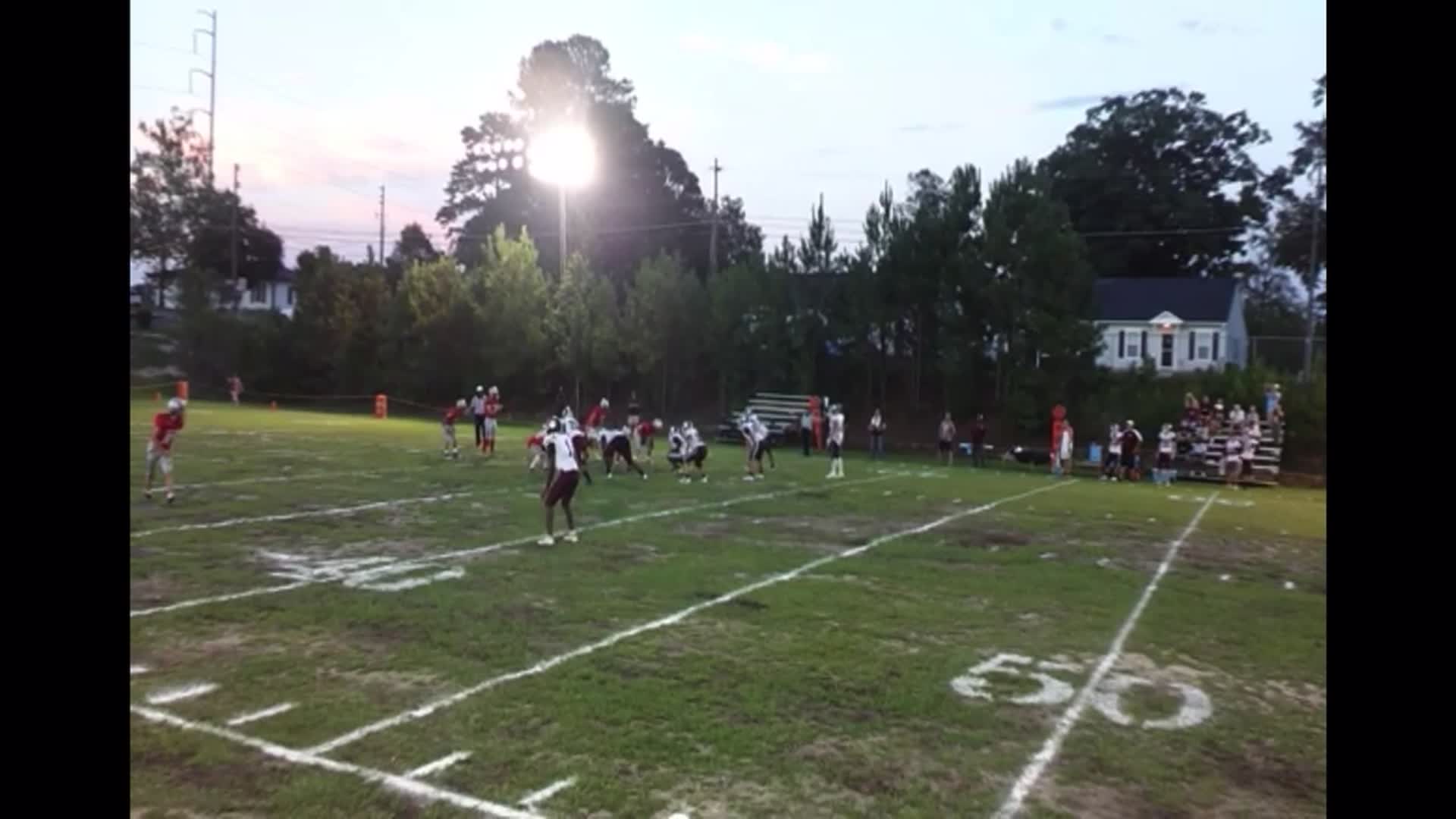 Q/B- R/B Christian Kilpatrick to Caleb Ramsey for a gain of yards