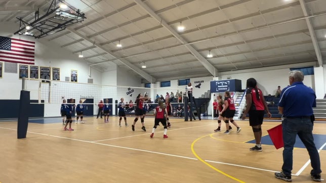 Pass by Mackenzie Belcher (#4), assist by Ashley Belcher (#11), and kill by Brooke Arias-Diaz (#9)