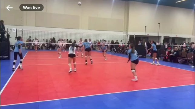 Serve receive at a travel season game.
