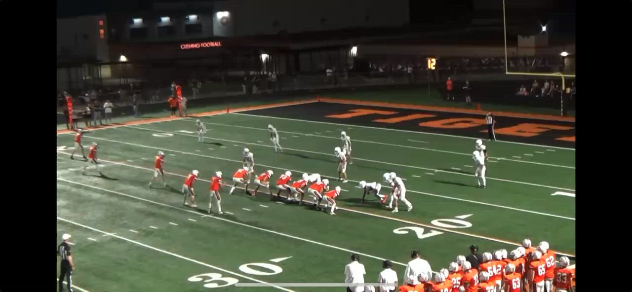 number 73 pancakes number 20 behind the line of scrimmage