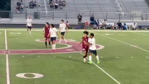 After an attempted assist and a fall, Spencer scored a goal while on the ground.