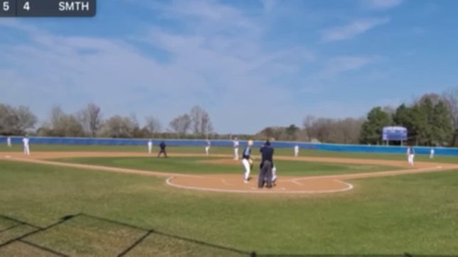 Logan Timberg ('25) homers for second straight game in back and forth contest vs Smithfield.