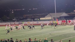 Warriors #3 Porter Hutchings tips off pass #8 Karsten Stuart gets possession of the ball