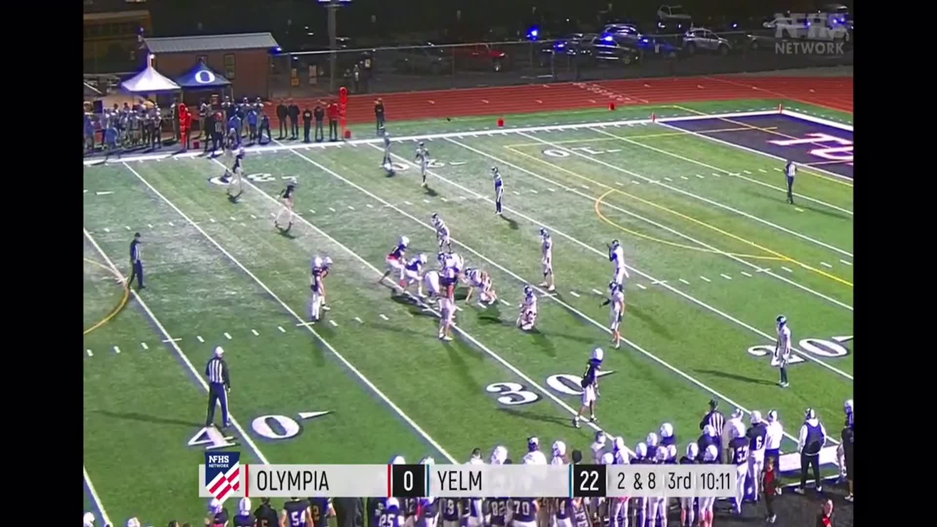 3rd quarter YELM #10 Parker Myers to #3 Jacob Ford for a 14 Yard pass for a first down