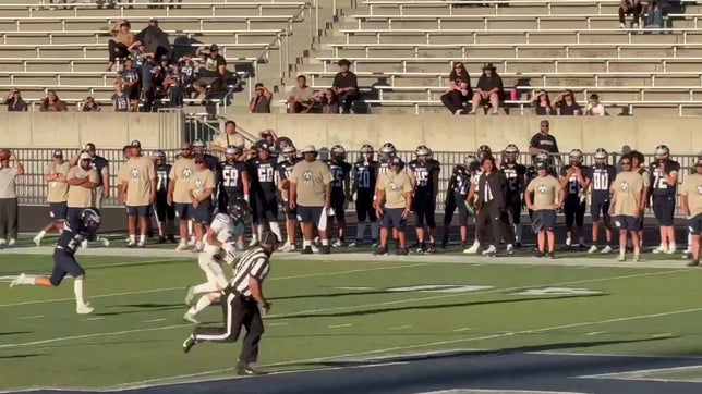 First varsity game as a junior. Three TDs in the first half before we eased off in the second half.