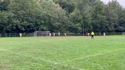 Sebastian Lompart scores on a free kick from deep to take the lead on New Britain