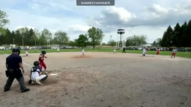 Hustling to get to the ball in left field and making the play