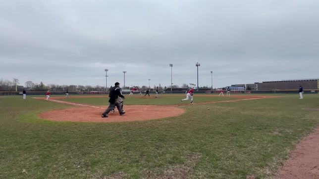 RBI Double to extend the lead with a 2 strike count