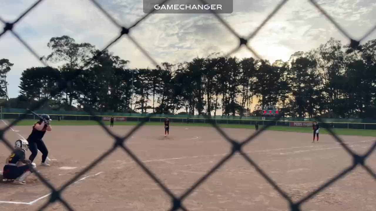 Riley O'Brien drives a triple to right field against Chico