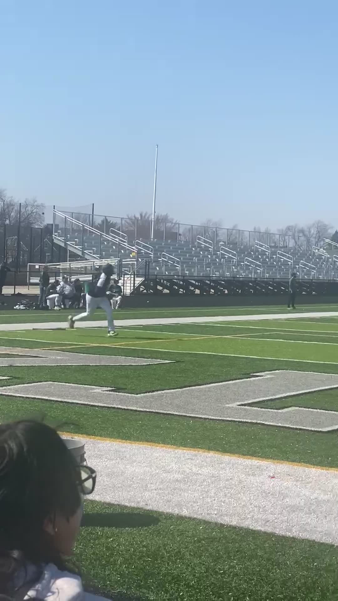 T'Shawn hits and takes two bases before going home after the next hit