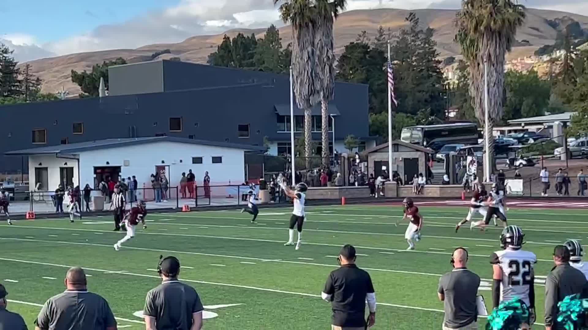 Christopher vs Piedmont Hills 9/1/23 - Pass for 10 yard gain